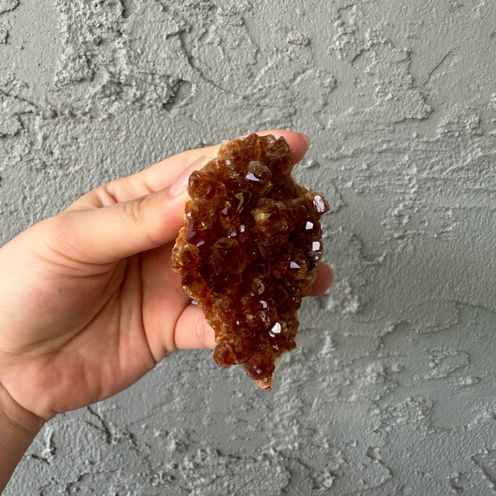 Dark Honey Citrine Crystal Cluster